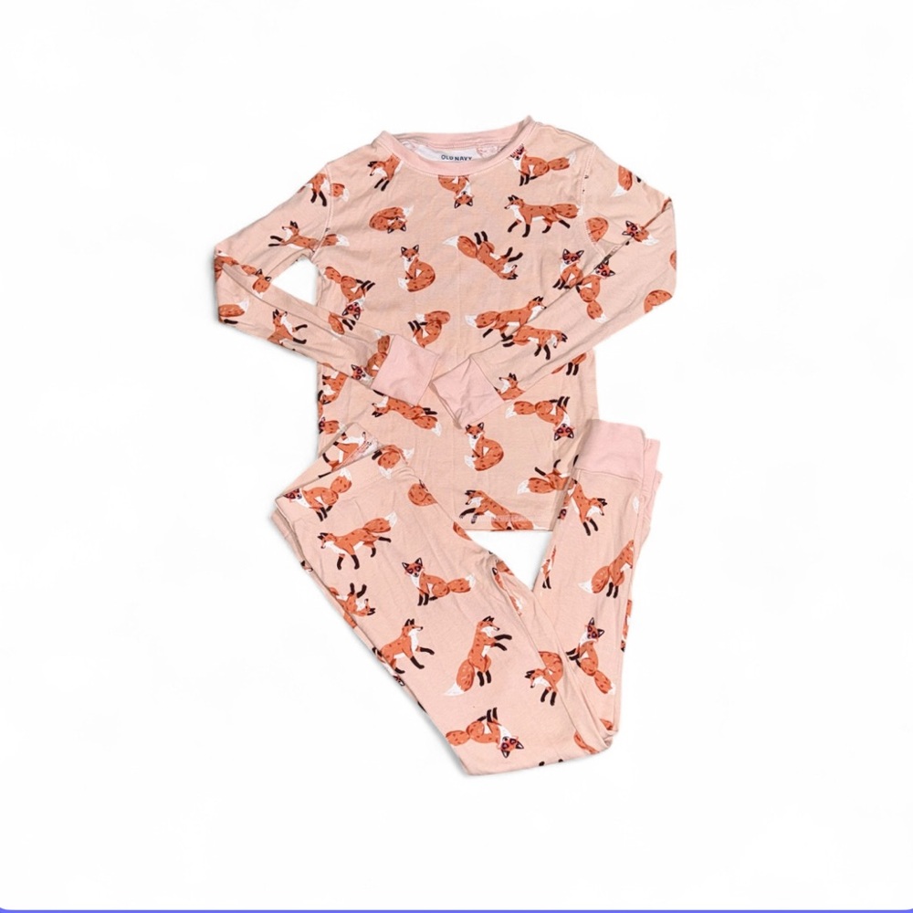 Old Navy Kids Pajama Set - Pink with Fox Print